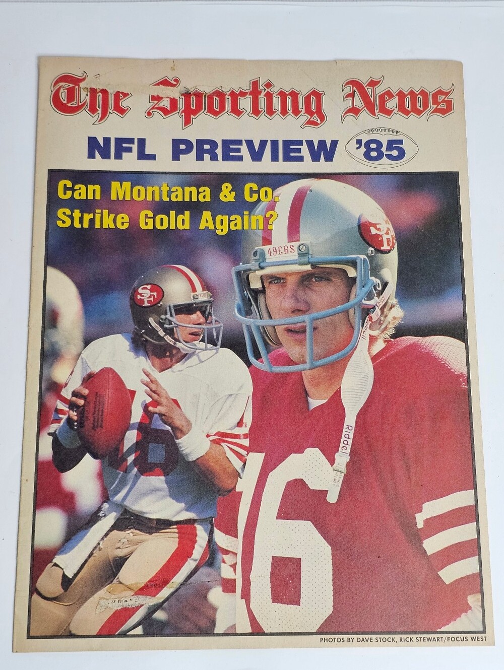 1985 The Sporting News NFL Preview Joe Montana San Francisco 49ers Cover Vtg